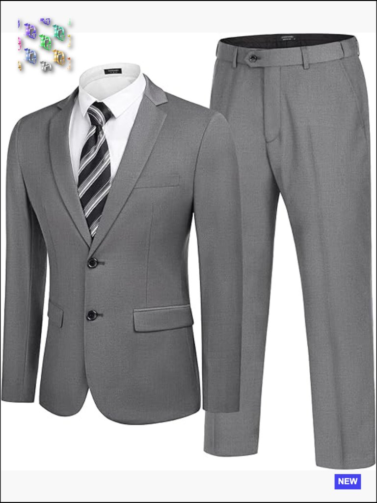 Classic Fit Two Button Dress Suit Tuxedo Jacket Blazer Formal Elegant